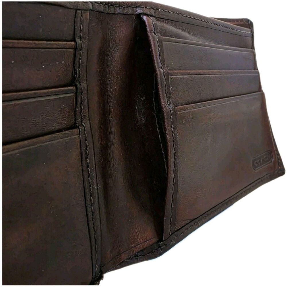 Coach Men’s Thin Bifold Wallet Genuine Leather Card Holder - Picture 9 of 13